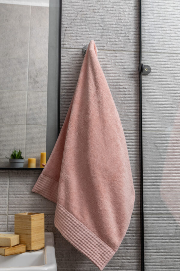 Jacquard Terry Hand Towel, 100% Egyptian Cotton, (50×100 cm) – Pink Candy from Nit