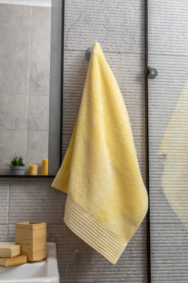 Jacquard Terry Hand Towel, 100% Egyptian Cotton, (50×100 cm) – Pale Banana from Nit