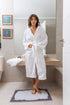 Luxury Hotel Bathrobe with Hood – 100% Egyptian Cotton – White – by Nit, Size Medium