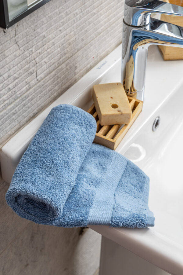 Terry Hand Towel Solid, 100% Egyptian Cotton – Light Blue from Nit
