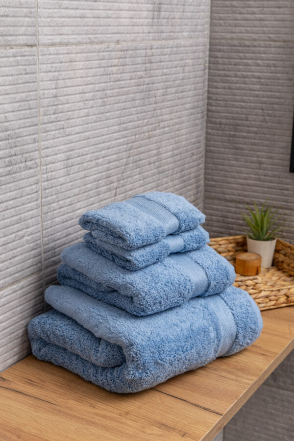 Terry Bath Towel Set 70×140 cm Made of 100% Egyptian Cotton - Blue by NIT