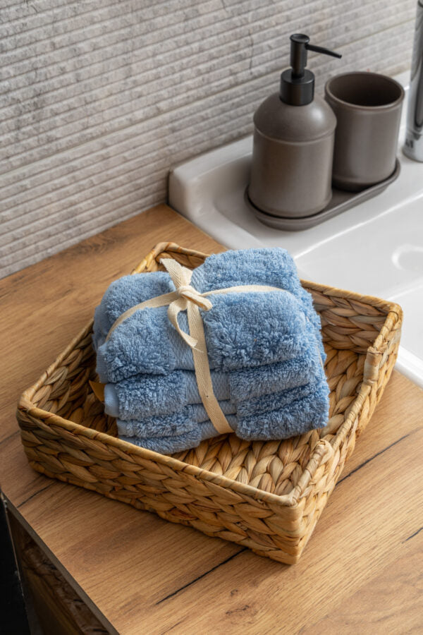 Terry Face Towel Set, 100% Egyptian Cotton – Light Blue from Nit