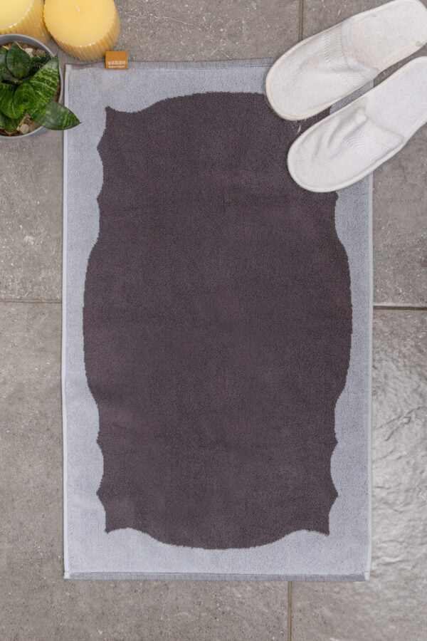 Nit Jacquard Terry Bath Mat – Olive Grey Egyptian Cotton – 50×80 cm